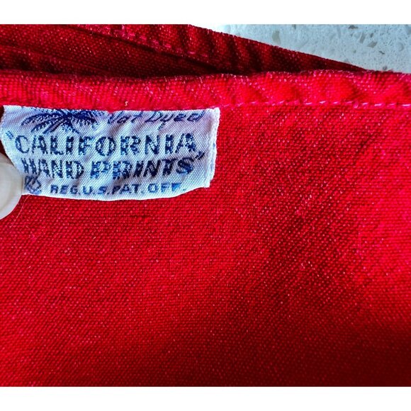 California Handprints Tablecloth Red Christmas Pinecones Gold Snowflakes… - Picture 6 of 9